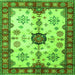 Serging Thickness of Geometric Green Traditional Rug, tr2683grn