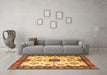 Machine Washable Geometric Brown Traditional Rug in a Living Room,, wshtr2683brn