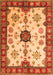 Serging Thickness of Machine Washable Geometric Orange Traditional Area Rugs, wshtr2683org