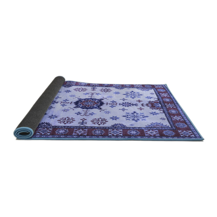 Sideview of Geometric Blue Traditional Rug, tr2683blu