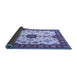 Sideview of Geometric Blue Traditional Rug, tr2683blu