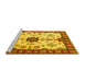 Sideview of Machine Washable Geometric Yellow Traditional Rug, wshtr2683yw