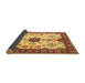 Sideview of Geometric Brown Traditional Rug, tr2683brn