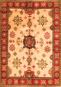 Geometric Orange Traditional Rug, tr2683org