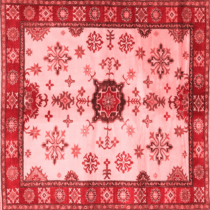 Machine Washable Geometric Red Traditional Rug, wshtr2683red