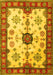 Machine Washable Geometric Yellow Traditional Rug, wshtr2683yw