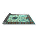 Sideview of Geometric Light Blue Traditional Rug, tr2683lblu