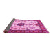 Sideview of Geometric Pink Traditional Rug, tr2683pnk