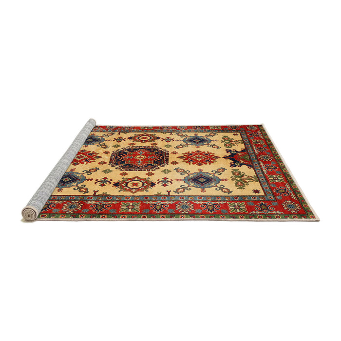 Sideview of Machine Washable Traditional Tomato Red Rug, wshtr2684
