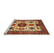 Sideview of Machine Washable Traditional Tomato Red Rug, wshtr2684