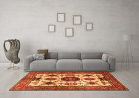 Machine Washable Persian Orange Traditional Rug, wshtr2684org