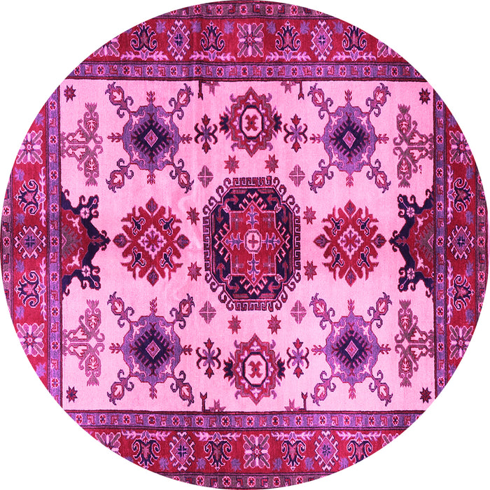 Round Persian Pink Traditional Rug, tr2684pnk