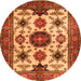 Square Persian Orange Traditional Rug, tr2684org