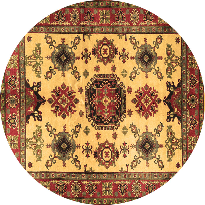 Round Persian Brown Traditional Rug, tr2684brn