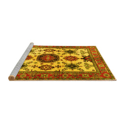 Sideview of Machine Washable Persian Yellow Traditional Rug, wshtr2684yw