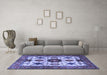 Machine Washable Persian Blue Traditional Rug in a Living Room, wshtr2684blu