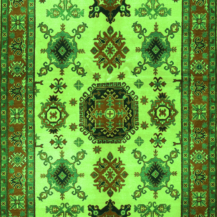 Serging Thickness of Machine Washable Persian Green Traditional Area Rugs, wshtr2684grn