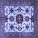 Square Persian Blue Traditional Rug, tr2684blu