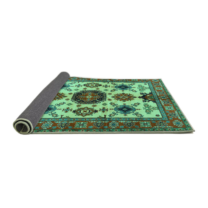 Sideview of Persian Turquoise Traditional Rug, tr2684turq