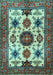 Machine Washable Persian Light Blue Traditional Rug, wshtr2684lblu