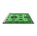 Sideview of Machine Washable Persian Emerald Green Traditional Area Rugs, wshtr2684emgrn