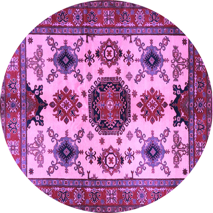 Round Persian Purple Traditional Rug, tr2684pur