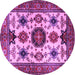 Round Persian Purple Traditional Rug, tr2684pur