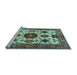 Sideview of Machine Washable Persian Light Blue Traditional Rug, wshtr2684lblu