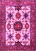 Machine Washable Persian Pink Traditional Rug, wshtr2684pnk