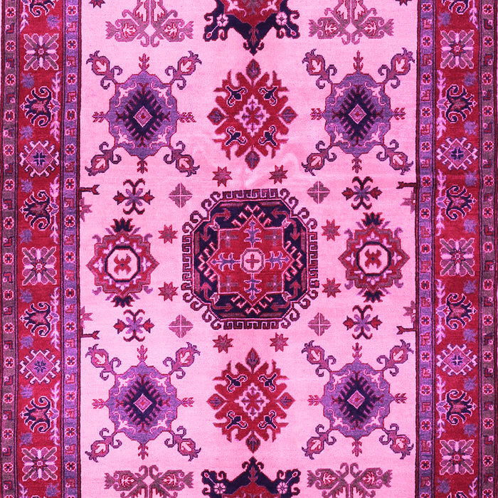 Machine Washable Persian Pink Traditional Rug, wshtr2684pnk