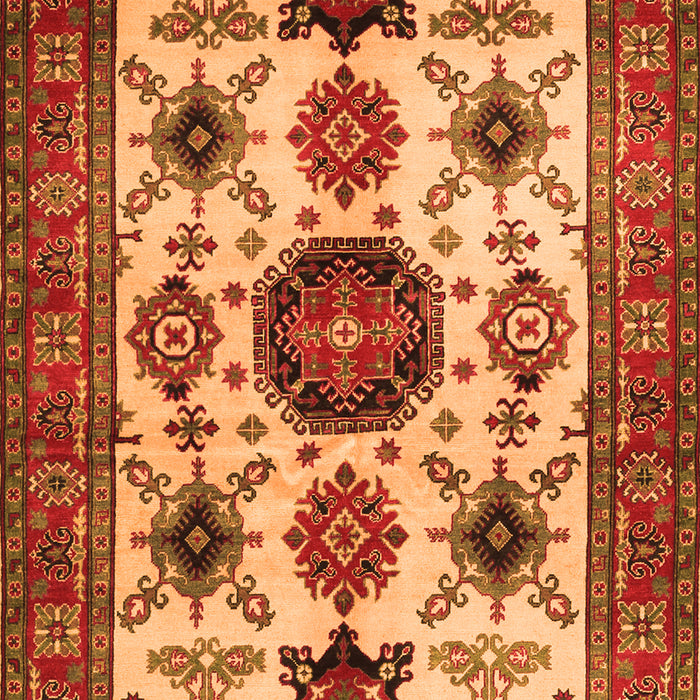 Serging Thickness of Machine Washable Persian Orange Traditional Area Rugs, wshtr2684org