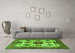 Machine Washable Persian Green Traditional Area Rugs in a Living Room,, wshtr2684grn