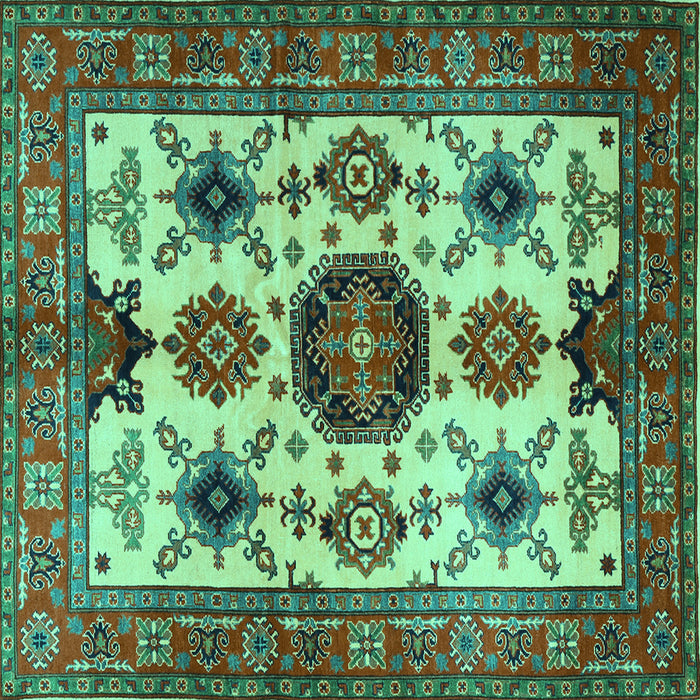 Square Persian Turquoise Traditional Rug, tr2684turq