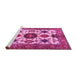 Sideview of Machine Washable Persian Pink Traditional Rug, wshtr2684pnk