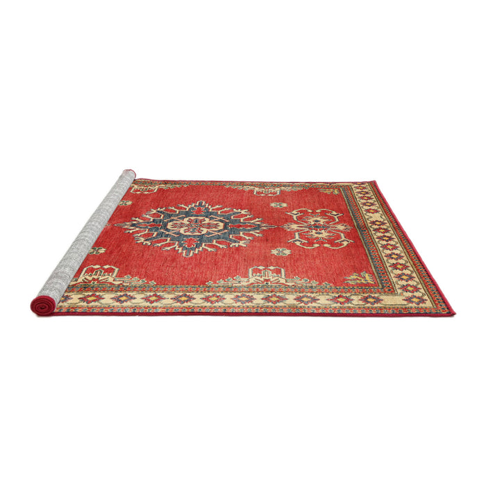 Sideview of Machine Washable Traditional Neon Red Rug, wshtr2685