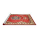 Sideview of Machine Washable Traditional Neon Red Rug, wshtr2685