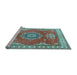 Sideview of Machine Washable Persian Light Blue Traditional Rug, wshtr2685lblu