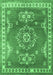 Machine Washable Persian Emerald Green Traditional Area Rugs, wshtr2685emgrn