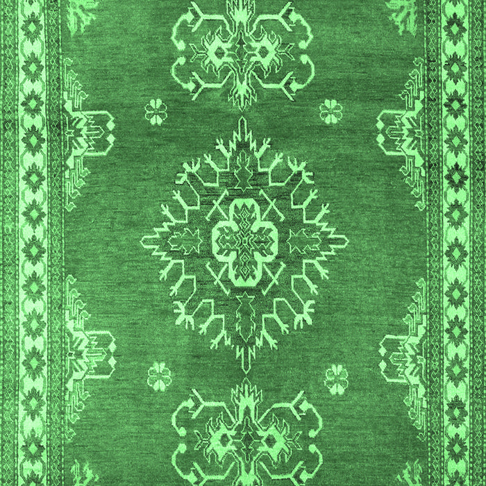 Machine Washable Persian Emerald Green Traditional Area Rugs, wshtr2685emgrn
