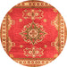 Machine Washable Persian Orange Traditional Area Rugs, wshtr2685org