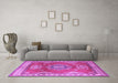 Machine Washable Persian Purple Traditional Area Rugs in a Living Room, wshtr2685pur