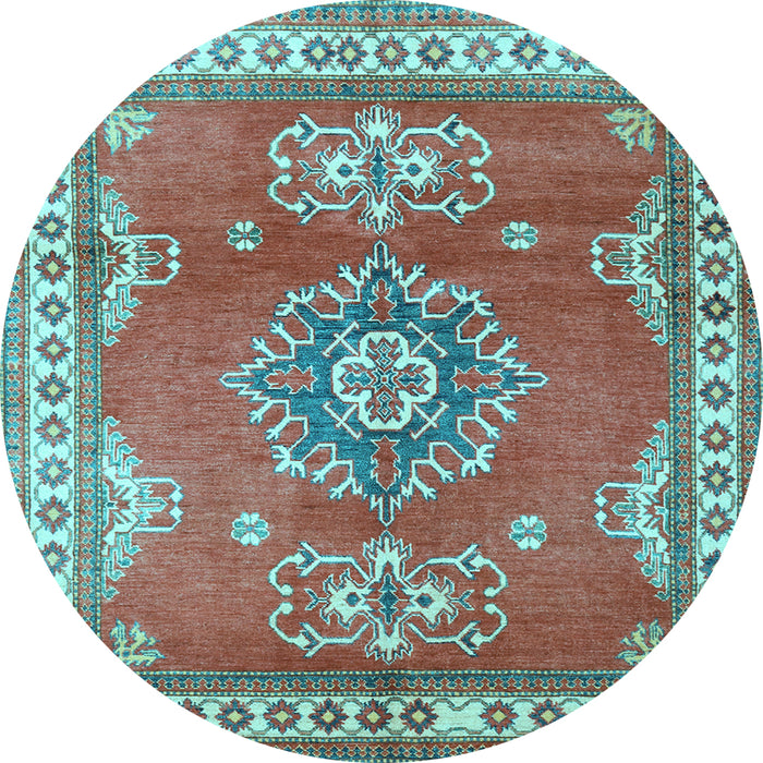 Round Persian Light Blue Traditional Rug, tr2685lblu