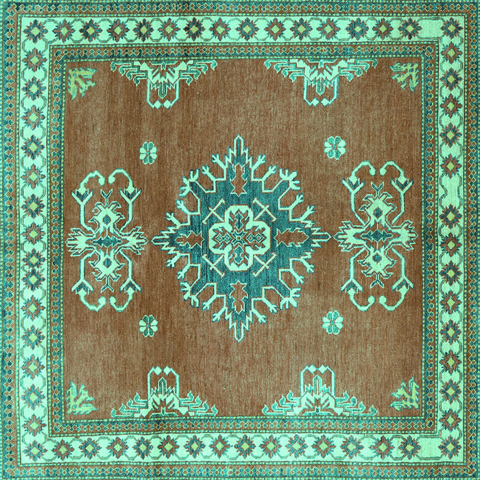 Square Persian Turquoise Traditional Rug, tr2685turq