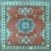 Square Machine Washable Persian Light Blue Traditional Rug, wshtr2685lblu