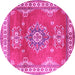 Round Persian Pink Traditional Rug, tr2685pnk