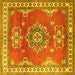 Square Machine Washable Persian Yellow Traditional Rug, wshtr2685yw