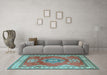 Machine Washable Persian Light Blue Traditional Rug in a Living Room, wshtr2685lblu