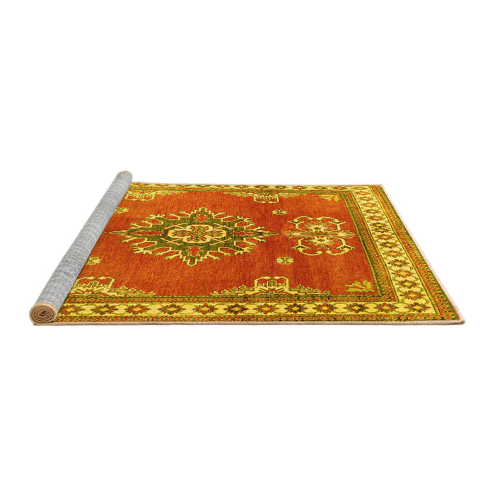 Sideview of Machine Washable Persian Yellow Traditional Rug, wshtr2685yw