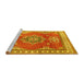 Sideview of Machine Washable Persian Yellow Traditional Rug, wshtr2685yw