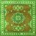 Round Machine Washable Persian Green Traditional Area Rugs, wshtr2685grn